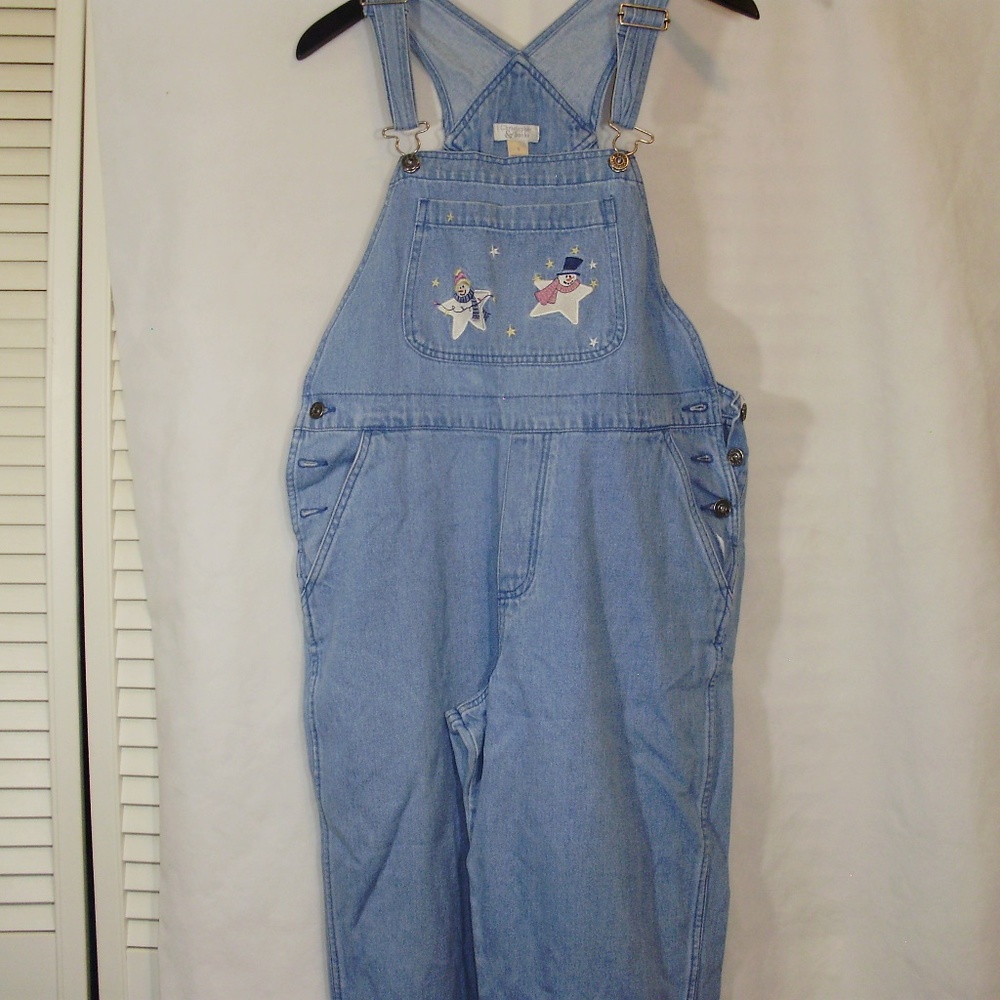 Christopher And Banks Snowman Overalls Size S